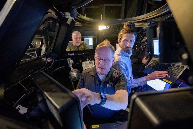 NASA image: NASA astronaut Mike Fincke brushes up on space station robotics skills