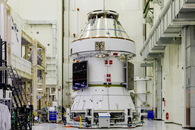 The four solar array wings for the Artemis II Orion spacecraft are installed ...