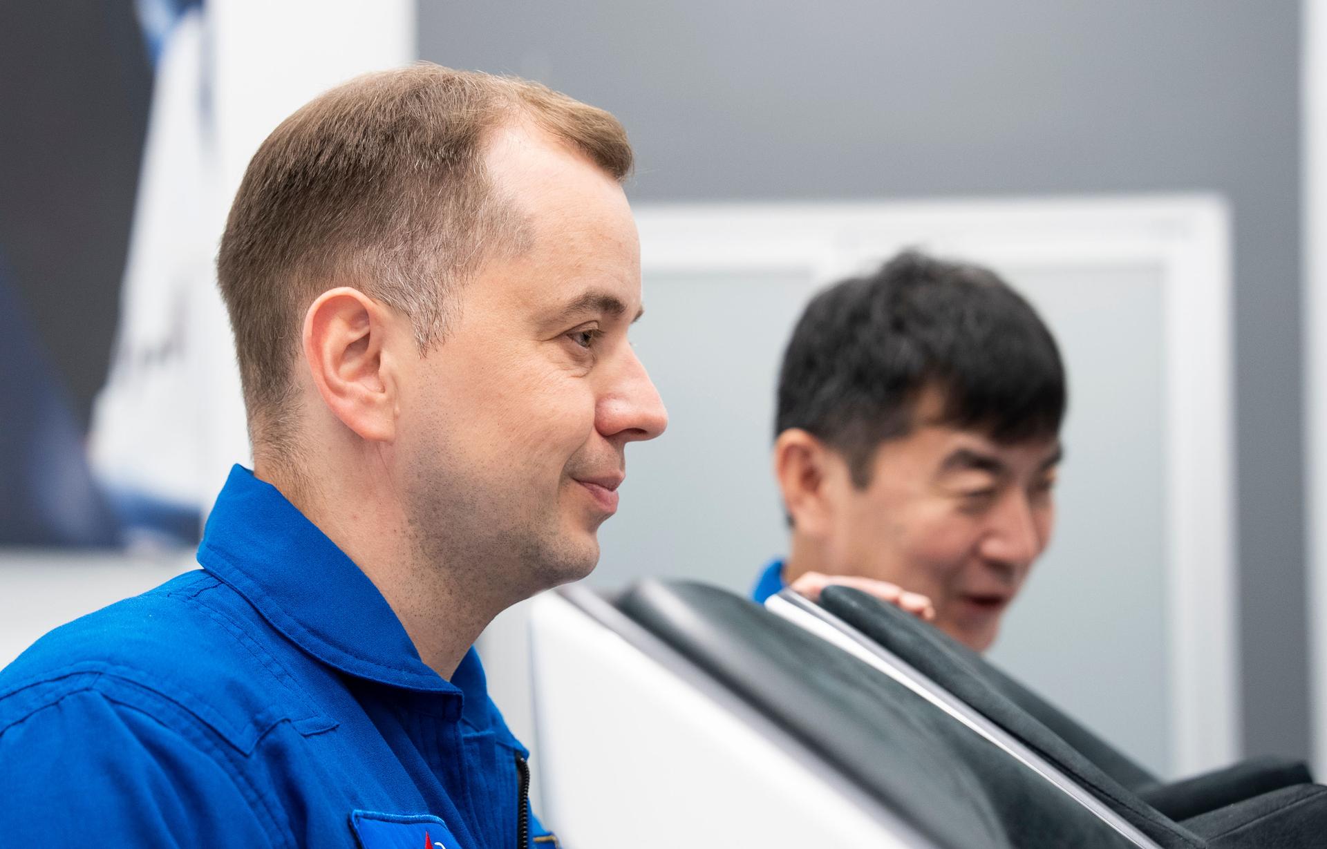 Roscosmos cosmonaut Oleg Platonov, mission specialist for NASA’s SpaceX Crew-11 mission to the International Space Station, trains inside a Dragon training crew spacecraft at SpaceX in Hawthorne, California.