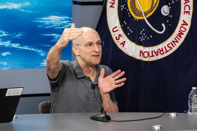 NASA image: Astronaut Don Pettit participates in a news conference at NASA's Johnson Space Center