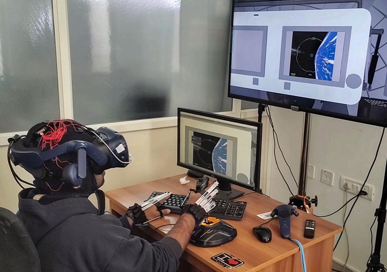 jsc2025e047406 (5/27/2025) --- A demonstration is shown of Analyzing HMI in Microgravity (Voyager Displays-ISRO). This investigation studies how humans interact with electronic displays in microgravity aboard the International Space Station using crew iPads. Results could improve the design of human-machine interfaces in spacecraft and other settings. Image courtesy of Dr. Pradipta Biswas.