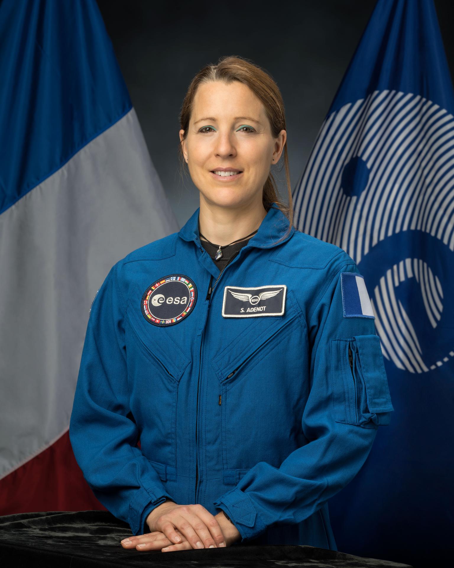Official portrait of ESA (European Space Agency) astronaut and SpaceX Crew-12 member Sophie Adenot at NASA's Johnson Space Center in Houston, Texas. Credit: NASA/Robert Markowitz