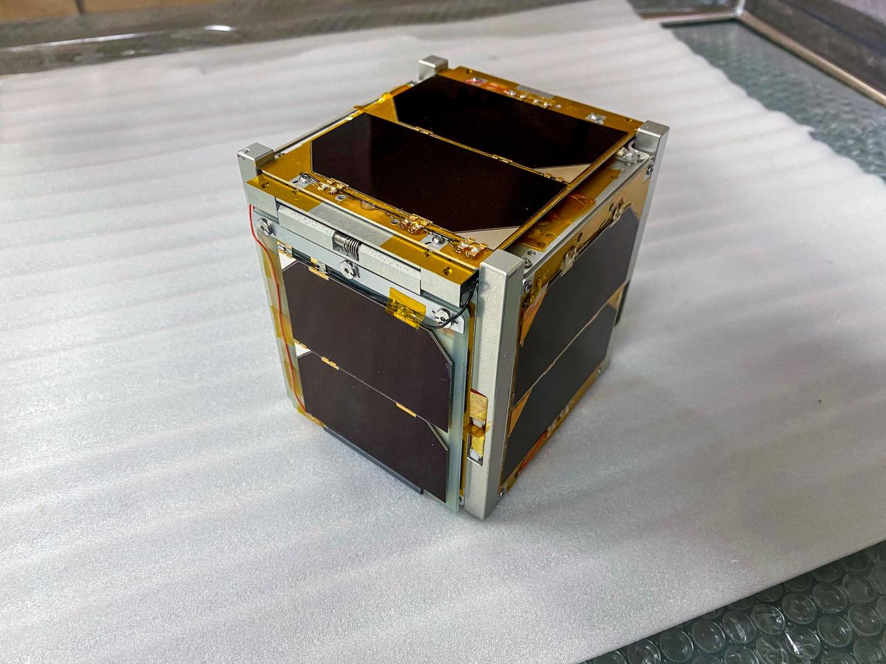 jsc2025e064343 (9/19/2023) --- Shown is the Space Tethered Autonomous Robotic Satellite Mini-elevator #2 - STARS-Me2 flight unit. STARS-Me2 is a 1U CubeSat developed by the Shizuoka University as part of the STARS project. The purpose of the STARS-Me2 mission is to demonstrate a technology to control orbital descending. This is achieved by step-by-step deployment and retrieval of a steel convex tether of approximately 10 meters...Image Credit: Shizuoka University