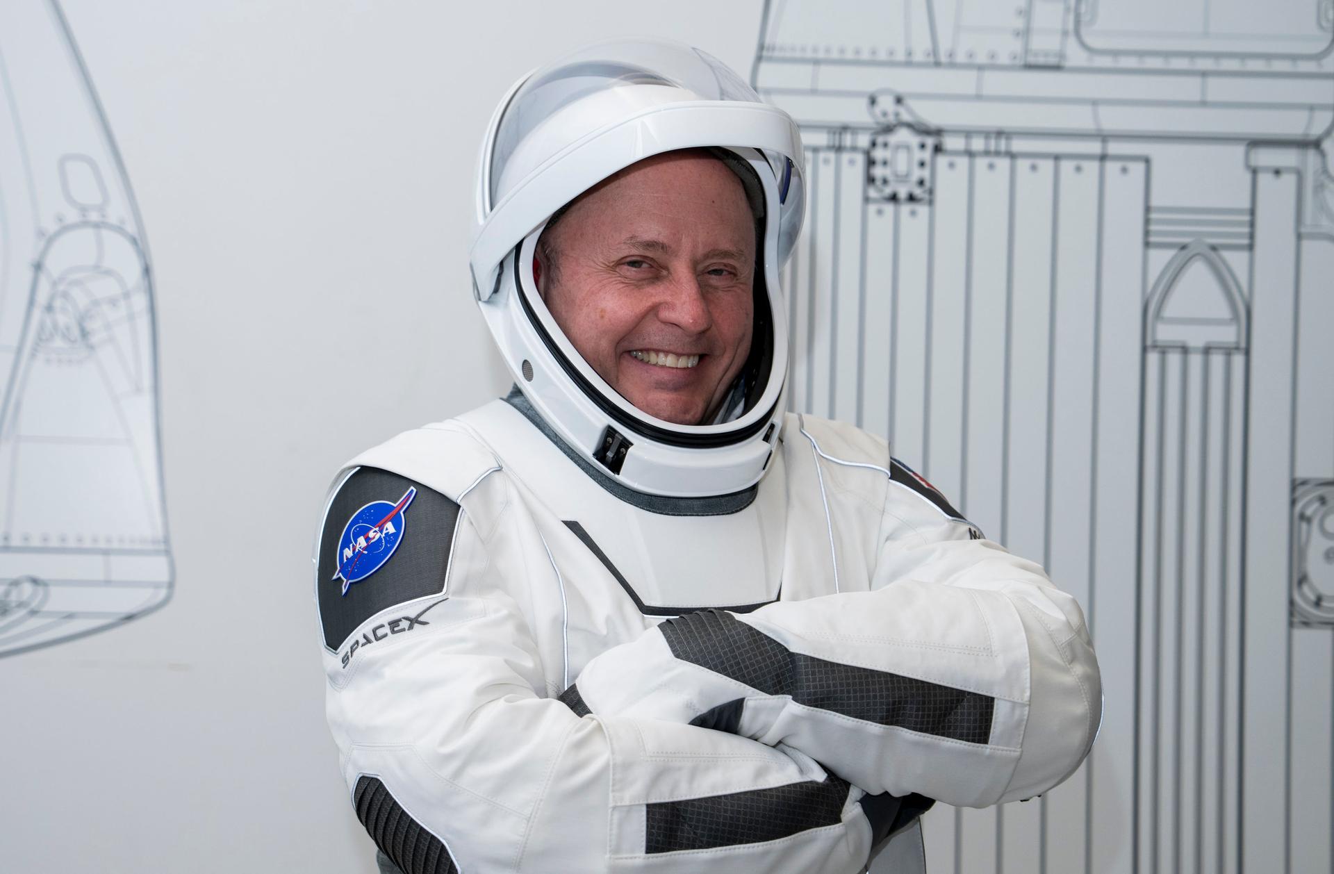 NASA’s SpaceX Crew-11 pilot and NASA astronaut Mike Fincke poses for a photo during a training session at SpaceX facilities in Hawthorne, California.