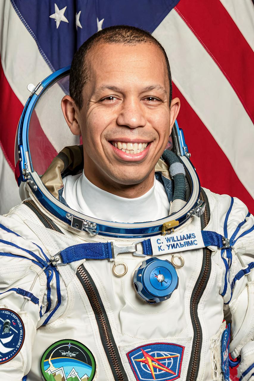 jsc2025e074497 (Jan. 16, 2025) --- NASA astronaut and Soyuz MS-28 Mission Specialist Chris Williams poses for a portrait in his Sokol launch and entry suit at the Gagarin Cosmonaut Training Center in Star City, Russia. Credit: GCTC