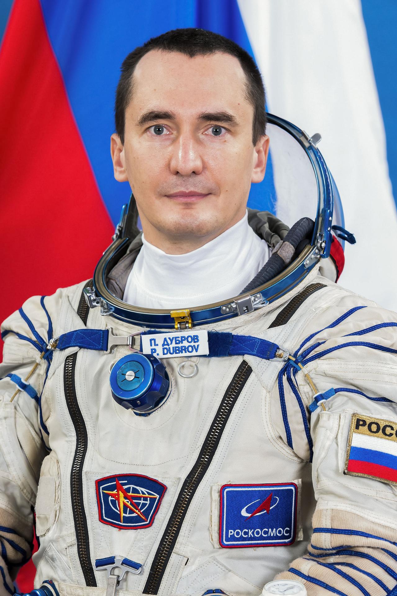 Roscosmos cosmonaut and Soyuz MS-28 Backup Commander Pyotr Dubrov poses for a portrait in his Sokol launch and entry suit at the Gagarin Cosmonaut Training Center in Star City, Russia.