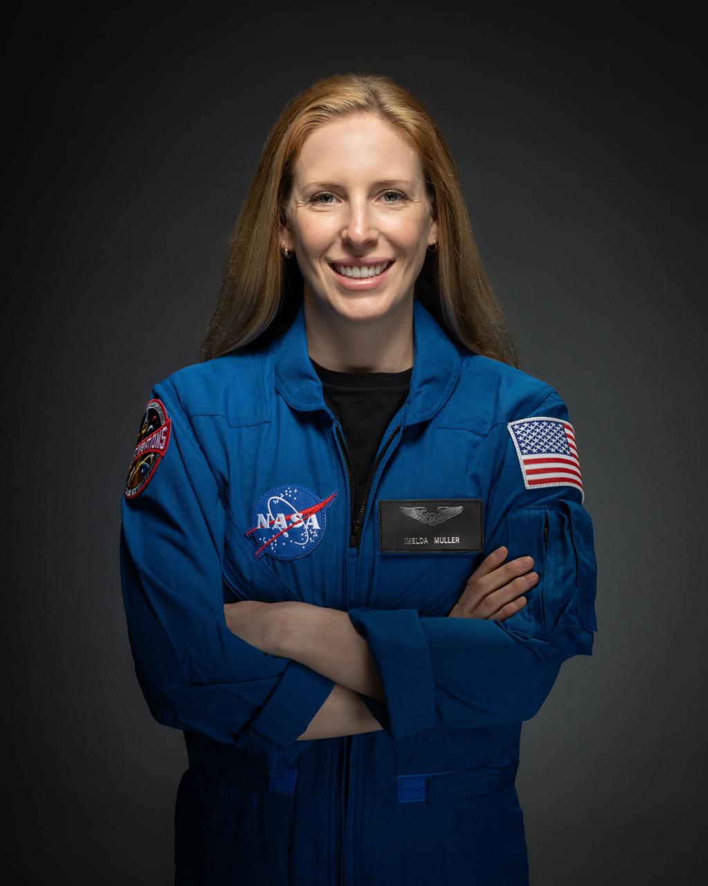 jsc2025e074962 (September 16, 2025) --- Imelda Muller was selected by NASA to join the 2025 astronaut candidate class. She reported for duty in September 2025. Credit: NASA/Bill Stafford