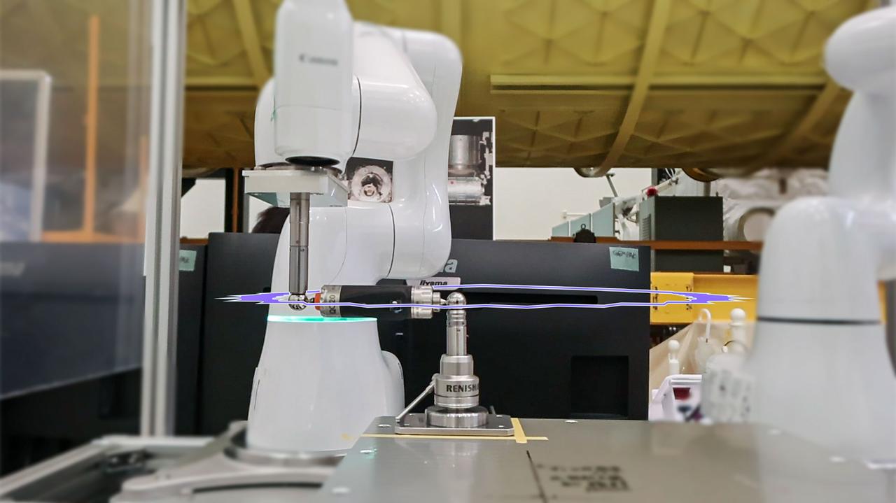 jsc2025e075866 (September 25, 2025) -- A photograph of the circular test for part of the Test facility for lab-aUtomation System in Kibo (TUSK). This facility tests the positioning accuracy of manipulator machinery in a space environment. This instrument could lead to improved robotics designs to assist crew members on space missions. Credit: Japan Aerospace Exploration Agency (JAXA).