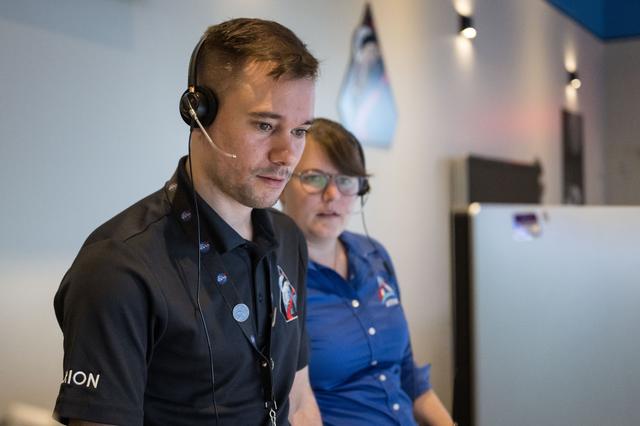 jsc2025e087854 --- Artemis lunar science team members Jacob Richardson, left,...