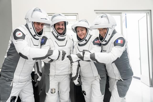 The four members of NASA's SpaceX Crew-12 mission to the International Space Station