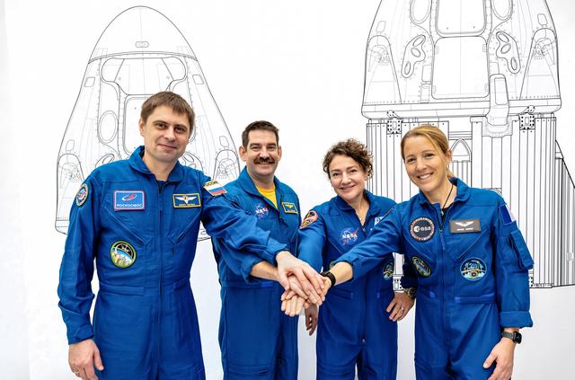 The four members of NASA's SpaceX Crew-12 mission to the International Space Station