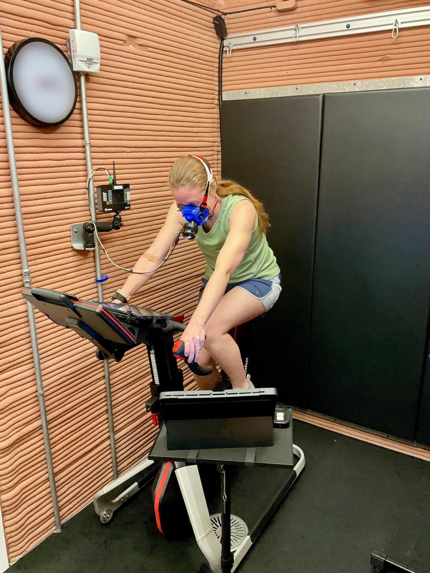 jsc2026e403179 (May 20, 2026) -- Ellen Ellis, Crew Health and Performance Exploration Analog (CHAPEA) Mission 2 medical officer, conducting exercise performance testing. Credit: NASA