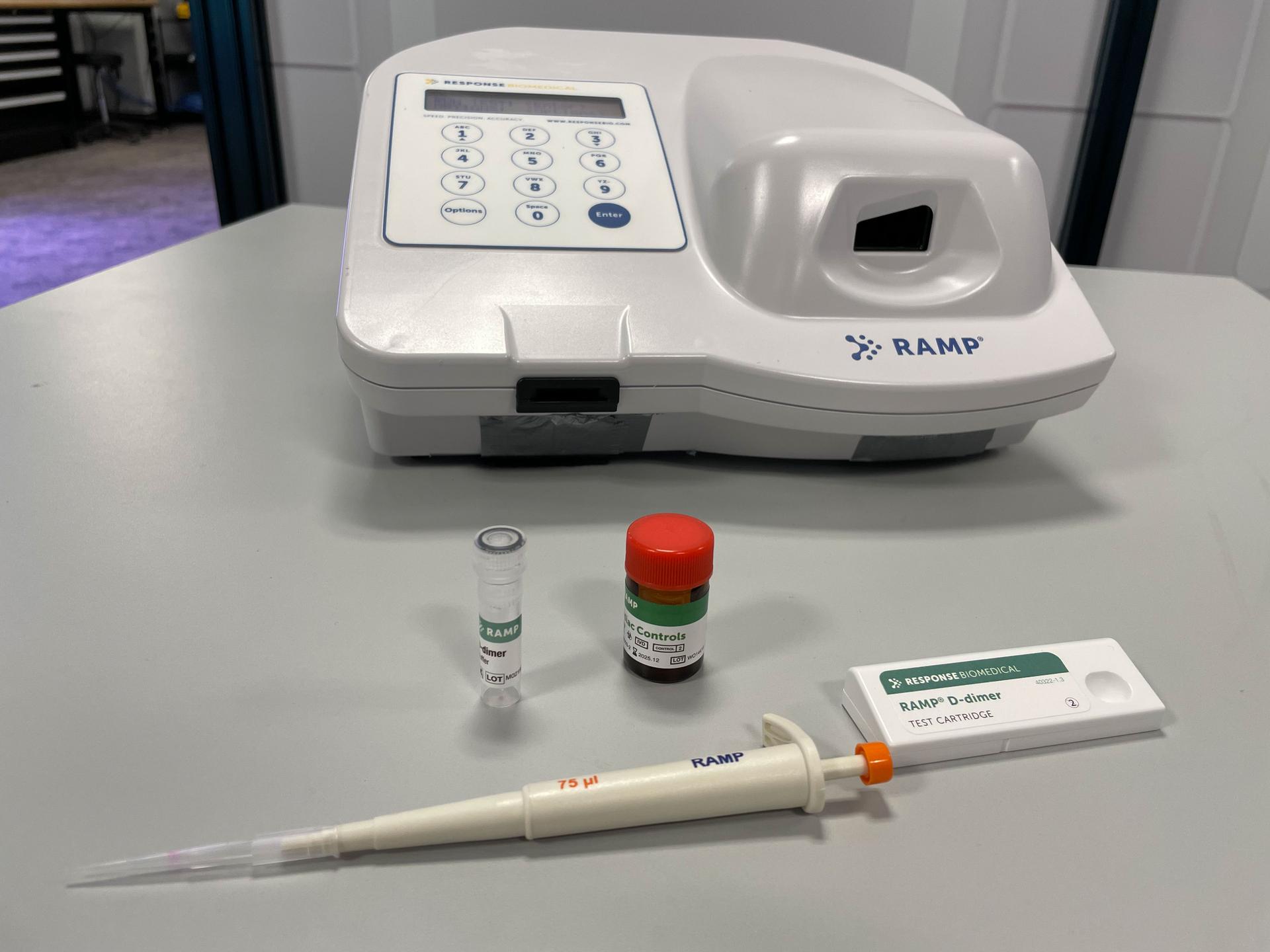 jsc2026e404780 (July 29, 2026) --- Preflight image of Acute Care Testing in Space (ACTIS) Reader and consumables required for sample preparation. This facility allows different blood tests in space, including measuring D-dimer, a blood marker that can indicate a possible blood clot. Credit: CSA.