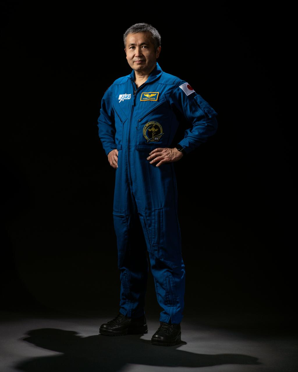 JAXA astronaut Koichi Wakata poses for a portrait before his launch to the International Space Station as part of NASA's SpaceX Crew-5 mission. Credit: NASA/Josh Valcarcel