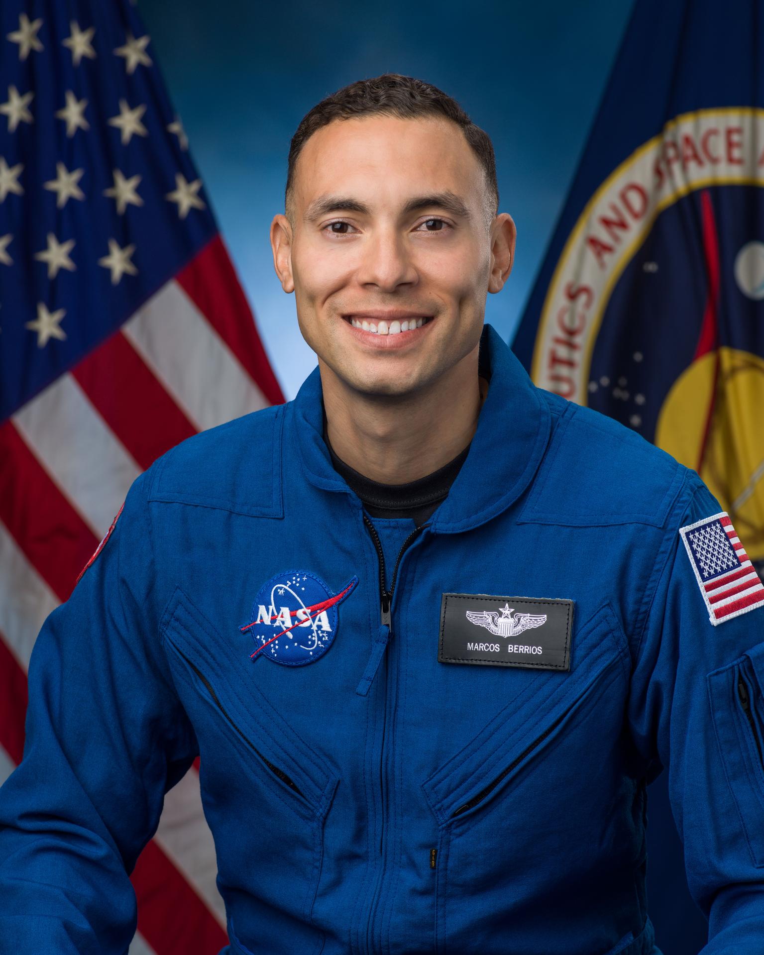 Astronaut Candidate Individual Portrait, Marcos Berrios - ASCAN Class of 2021. Photo Date: December 3, 2021. Location: Building 8, Room 183 - Photo Studio. Credit: NASA/Robert Markowitz