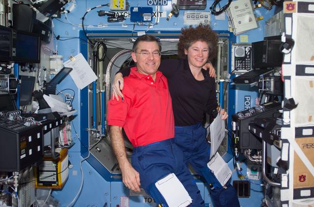 NASA image: Expedition Two Voss and Helms in Destiny laboratory module