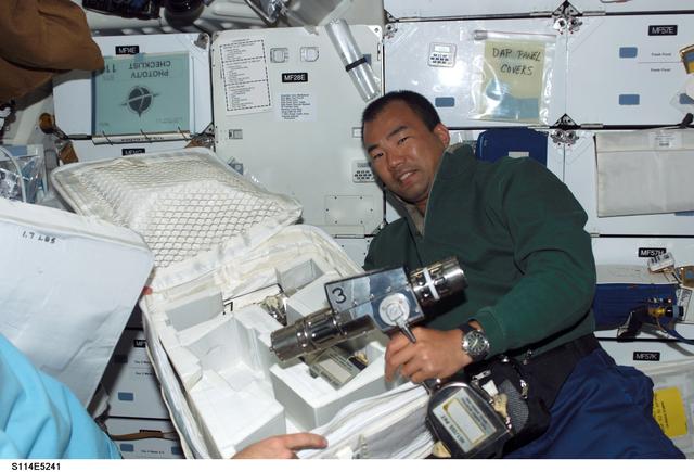 NASA image: STS-114 Mission specialist Noguchi on middeck