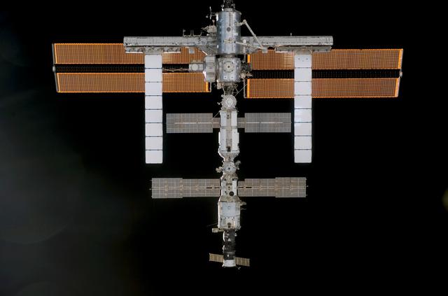NASA image: Nadir side Exterior views of ISS during Approach and Docking Operations