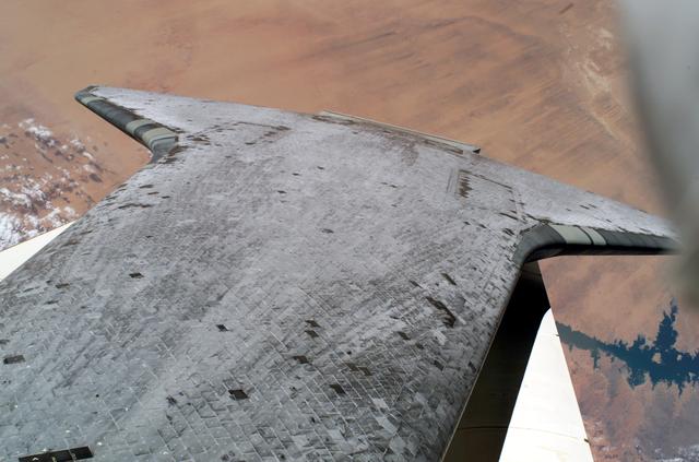 NASA image: Tile survey seen during EVA 3