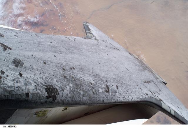 NASA image: Tile survey seen during EVA 3