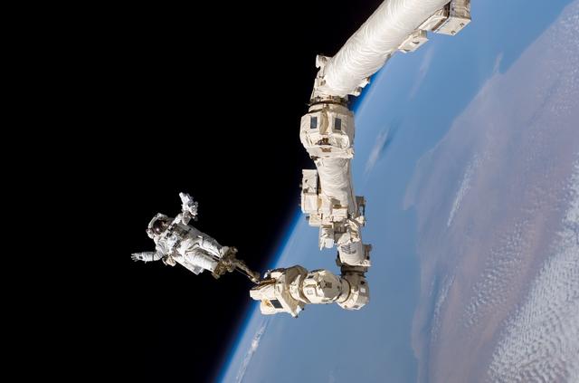NASA image: EVA 3 - Robinson on Canadarm2