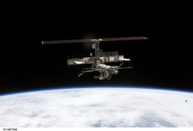NASA image: View of the ISS taken during flyaround by STS-114 crew