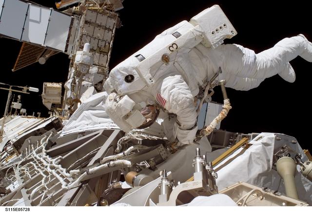 NASA image: Stefanyshyn-Piper performs first EVA during STS-115 / Expedition 13 joint operations