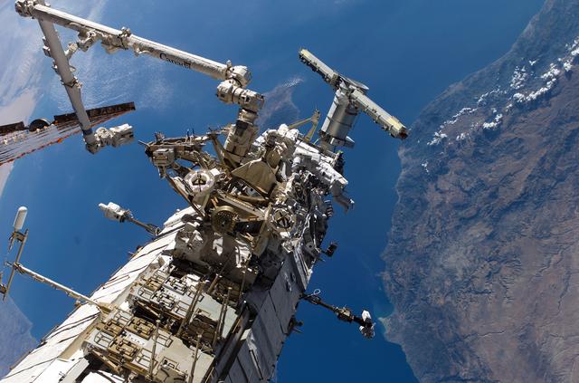 NASA image: MacLean and Burbank performing second EVA spacewalk