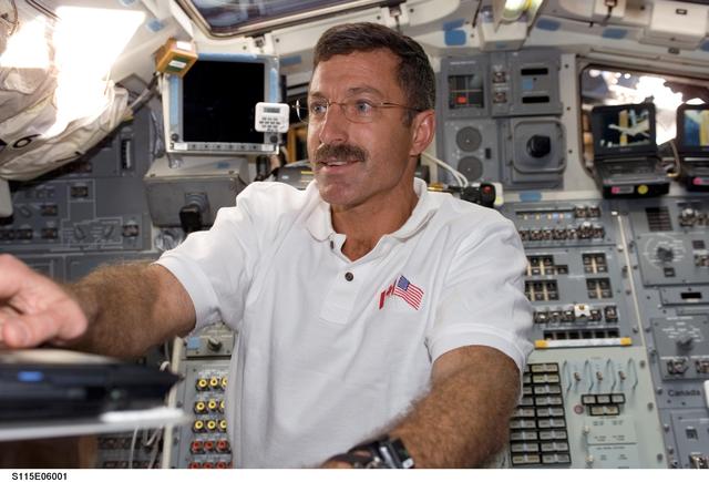 NASA image: STS-115 MS Burbank works on the aft FD of the Space Shuttle Atlantis