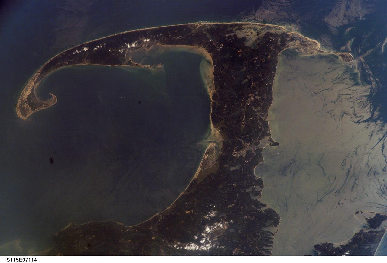 S115-E-07114 (17 Sept. 2006) --- This nadir photo of Cape Cod,  Massachusetts, taken on Sept. 17, 2006 at 18:13:44 GMT, was part of a series in this area captured by the crew of the space shuttle Atlantis's STS-115 mission.  Photo credit: NASA