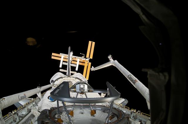 NASA image: Payload Bay as STS-116 Space Shuttle Discovery approaches the ISS