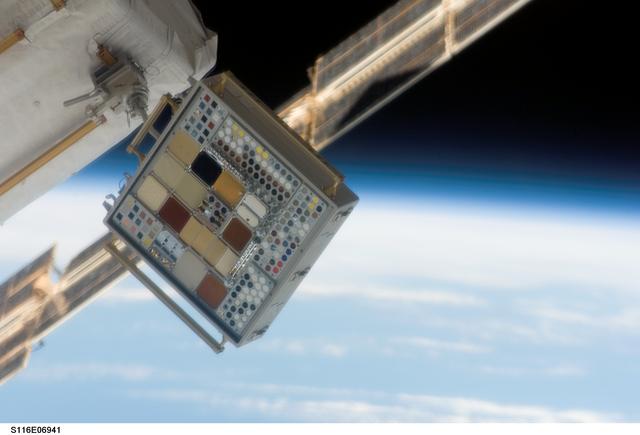 NASA image: MISSE PEC on the Airlock Crewlock during STS-116 EVA-4