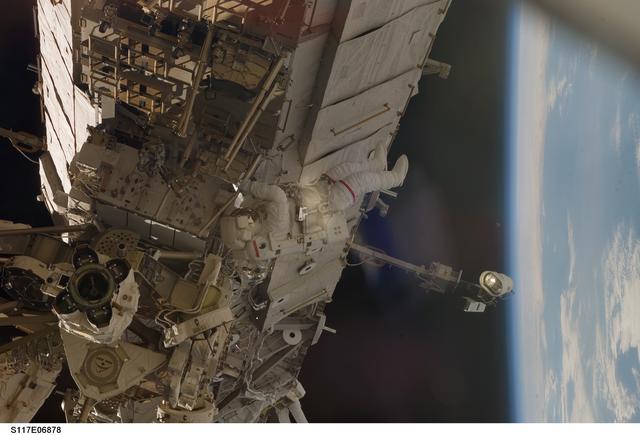 NASA image: Reilly and Olivas on EVA 1 during STS-117