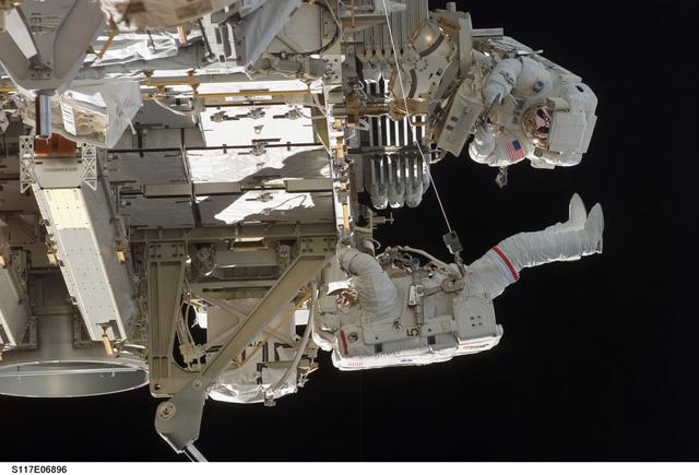 NASA image: Reilly and Olivas on EVA 1 during STS-117