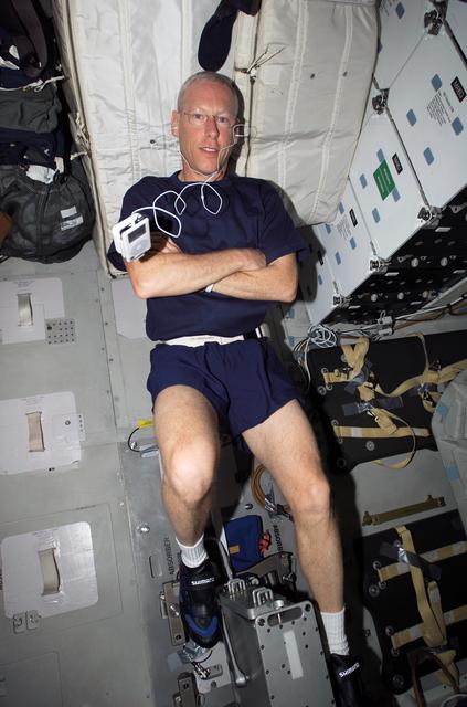 Forrester exercises in the MDDK on STS-117 Space Shuttle Atlantis