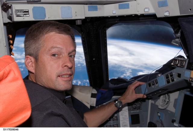 NASA image: Swanson on the FD on STS-117 Space Shuttle Atlantis