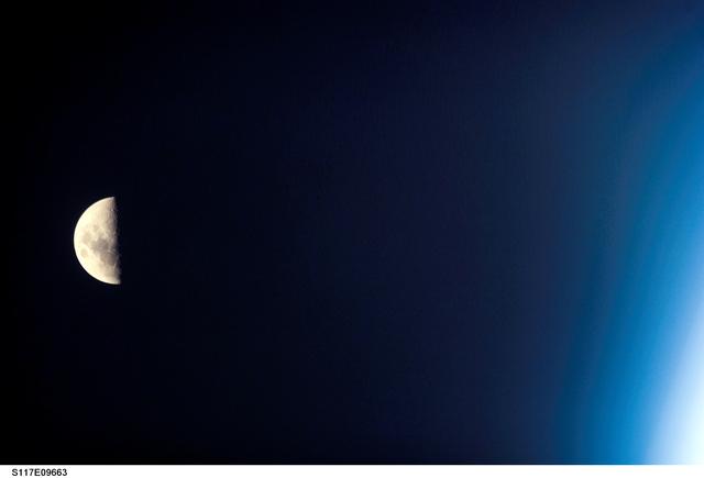 NASA image: View of the Moon taken by STS-117 Crewmember