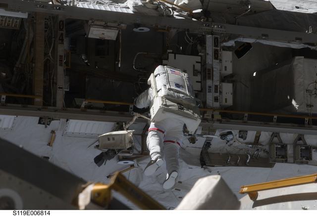 NASA image: STS-119 EVA 2 APFR and P1 Worksite Setup OPS