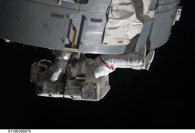 NASA image: STS-119 EVA 2 JLP GPS Antenna Install OPS