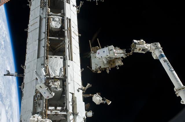 NASA image: STS-119 Extravehicular Activity (EVA) 3 Crew and Equipment Translation Aid (CETA) Cart 2 Relocate OPS