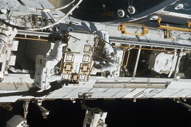 NASA image: STS-119 Extravehicular Activity (EVA) 3 Crew and Equipment Translation Aid (CETA) Cart 2 Relocate OPS