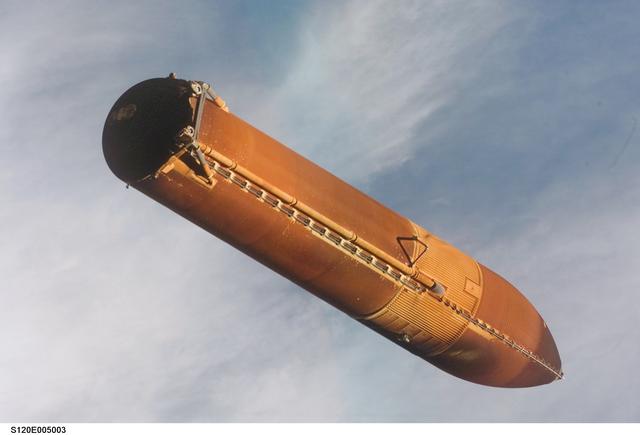 NASA image: External Tank after separation from Discovery during the STS-120 Mission