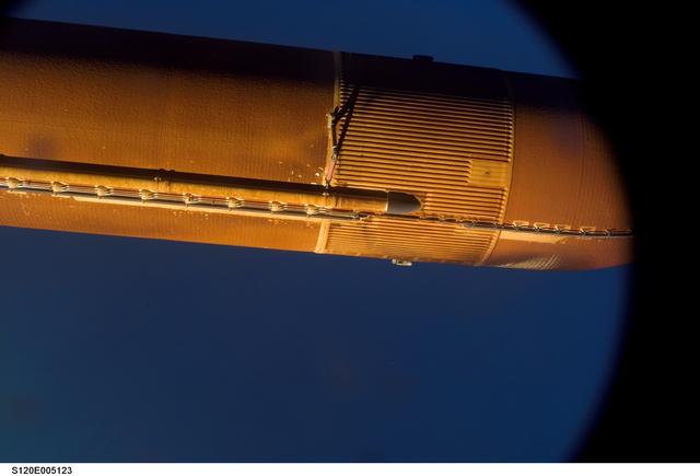 NASA image: External Tank after separation from Discovery during the STS-120 Mission
