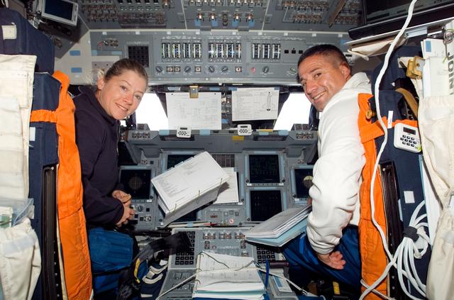 NASA image: Melroy and Zamka on flight deck