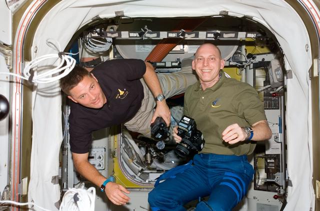 NASA image: Wheelock and Anderson in Quest airlock