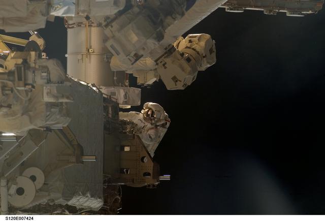 NASA image: EVA 3 - P6 truss and arrays