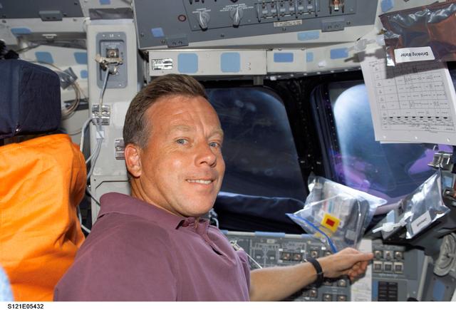 NASA image: Lindsey sits in the CDR seat in the FD during STS-121