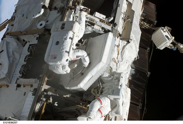 NASA image: TUS-RA removal from the S0 Truss during EVA2 for STS-121 / Expedition 13 joint operations