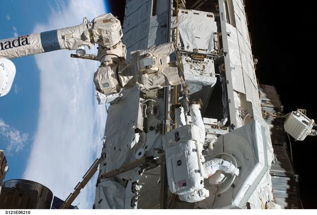 NASA image: TUS-RA removal from the S0 Truss during EVA2 for STS-121 / Expedition 13 joint operations