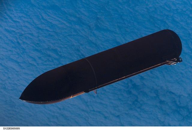 NASA image: External Tank after separation from Atlantis during the STS-122 Mission